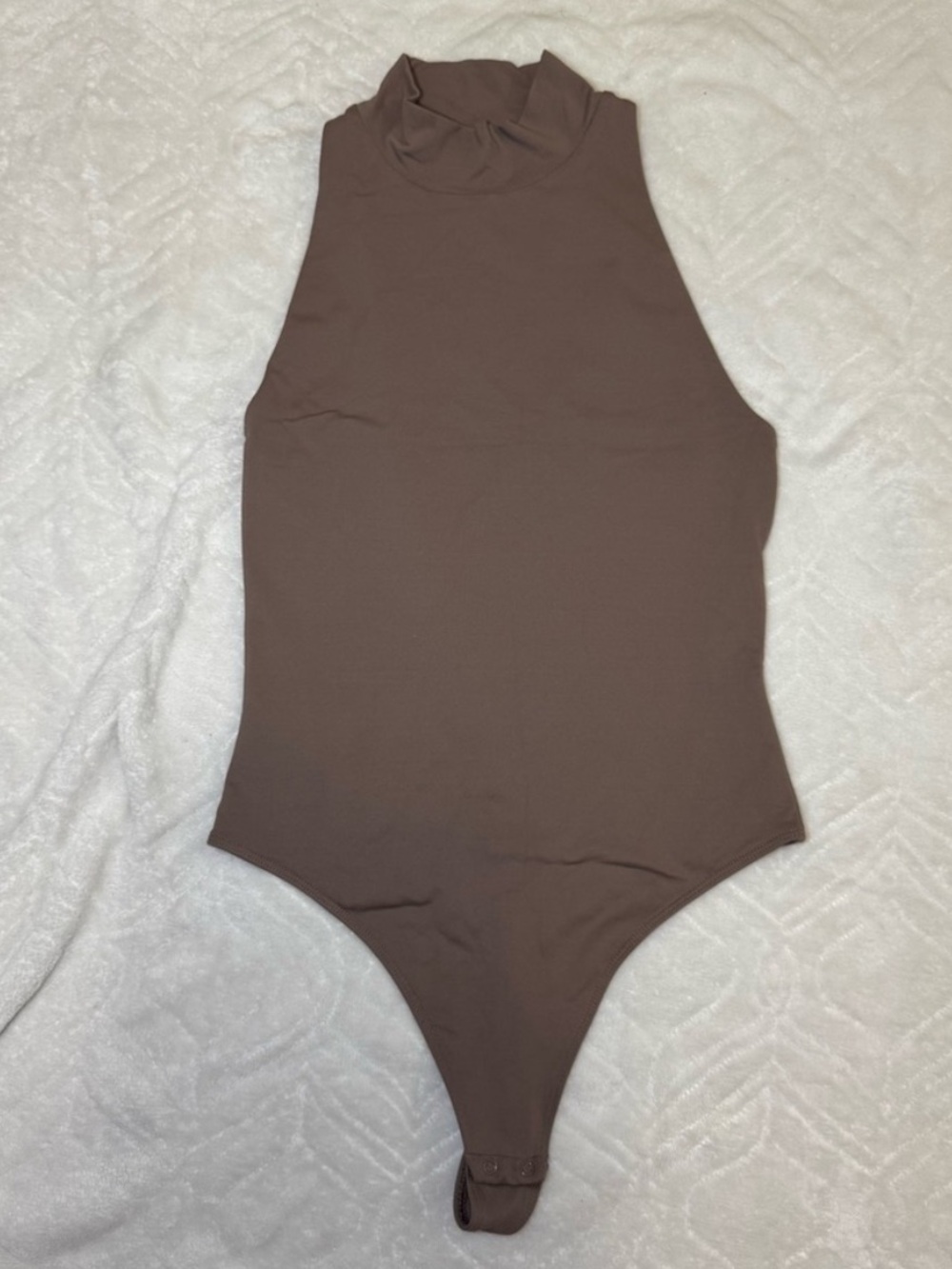 aritzia contour mock neck body suit- taupe